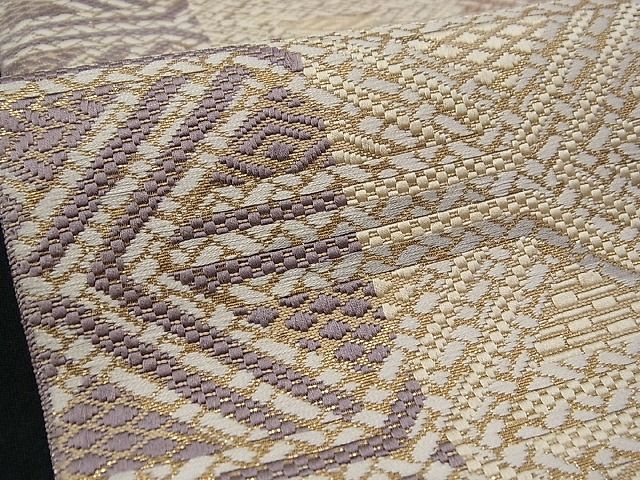 期間限定セール40%off■極上 1897年創業 名門岡野 本場筑前博多織 千年工房 八寸名古屋帯 網代風通 金糸 証紙付き 逸品 2s10454