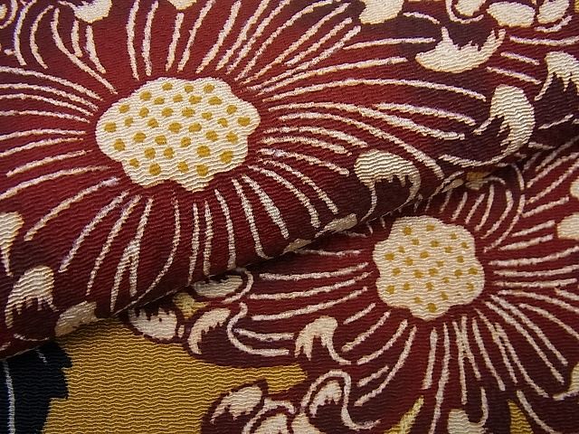 平和屋本店●極上 浦野理一 九寸名古屋帯 乱菊 鬼しぼ縮緬 たとう紙付き 逸品 未使用3s1052