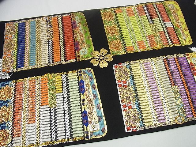 平和屋本店■最高級 龍村平蔵製 本袋帯 戯毛錦 金銀糸 黒地 逸品3s1640