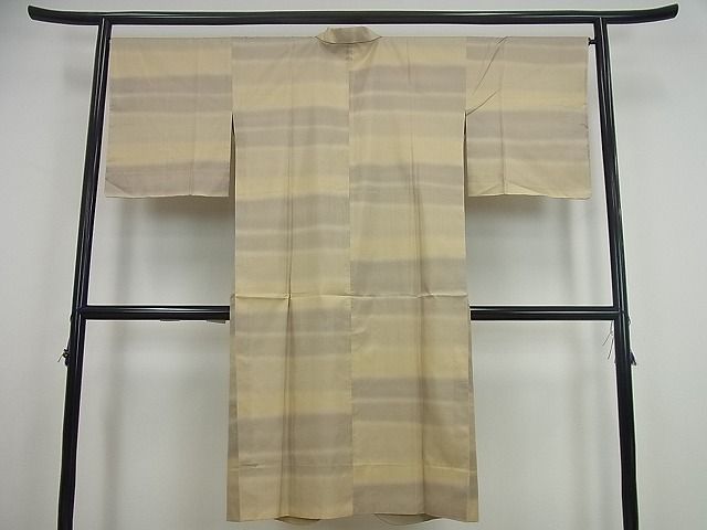 平和屋本店#極上 道中着 本場染大島紬地 銀座もとじ 武島織物謹製 単衣 横段文 証紙・たとう紙付き 逸品 未使用3s1700