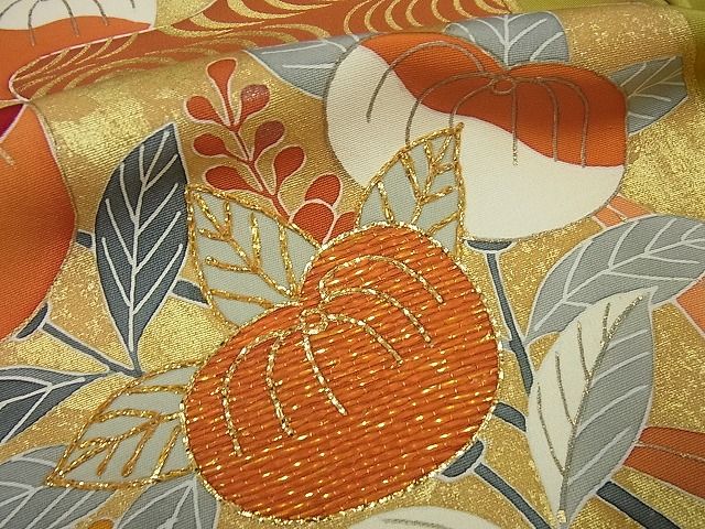 平和屋本店●極上 創業460年・千總 振袖 駒刺繍 流水吉祥花文 金彩 大丸扱い 逸品3s2222