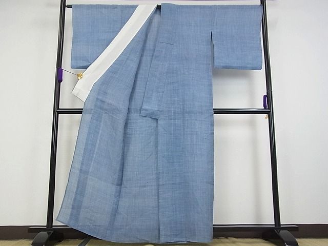 平和屋本店*最高級 夏物 重要無形文化財 越後上布 林宗平 格子 証紙付き 逸品 s30628