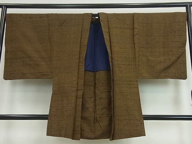 平和屋本店▽超希少 男性 伊兵衛織 工芸手織 アンサンブル 単衣 逸品3s3389