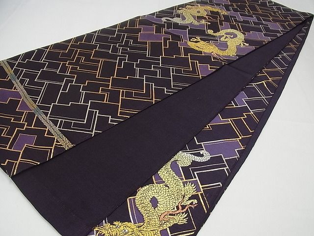 平和屋本店●最高級 龍村平蔵製 本袋帯 瑞龍文 金銀糸 逸品3s3613