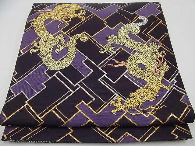 平和屋本店●最高級 龍村平蔵製 本袋帯 瑞龍文 金銀糸 逸品3s3613