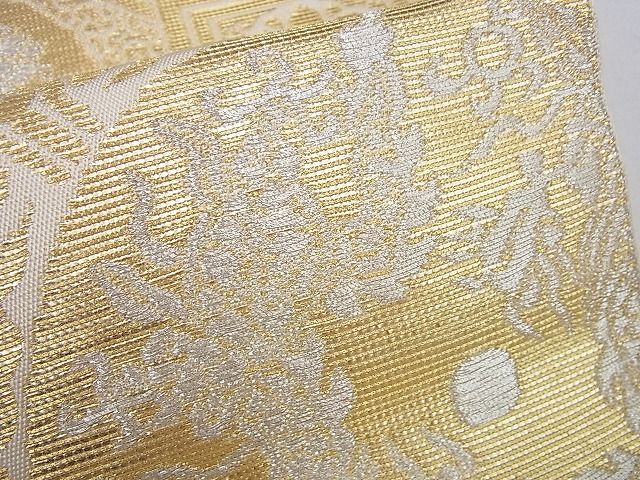 平和屋本店■最高級 龍村平蔵製 本袋帯 奈良裂金襴 金銀糸 逸品3s3960