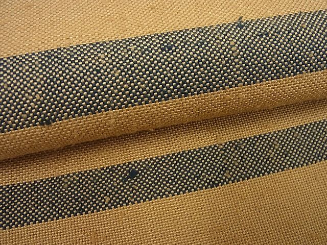 平和屋本店▽超希少 伊兵衛織 工芸手織 単衣 横段文 証紙付き 逸品3s5055