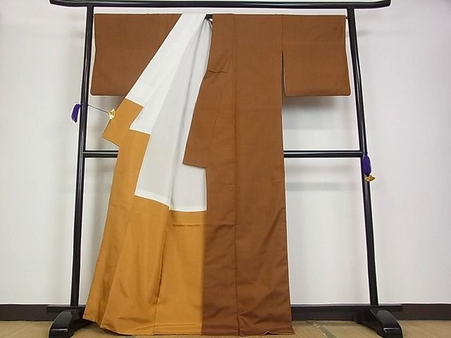 平和屋本店●希少 本場黄八丈 本高貴 染:西條謹一 機:菊池倍世 手織 証紙付き 逸品s5590