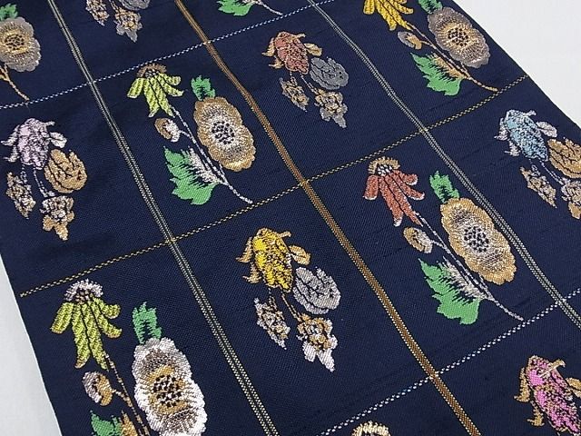 平和屋本店■極上 龍村平蔵製 本袋帯 モール草花 逸品 未使用 s60054