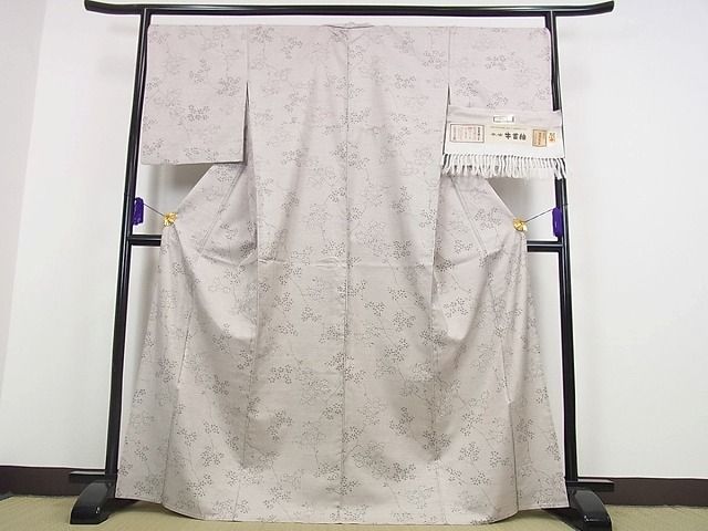 平和屋本店■極上 本場牛首紬 石川県指定無形文化財 白山工房 角印 単衣 証紙付き パールトーン加工済 逸品s6918