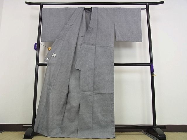平和屋本店■極上 新江戸染 変り織 浴衣 源氏物語 綿麻 証紙付き 逸品 未使用s7090