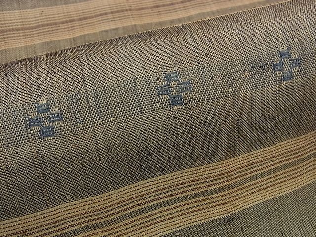 平和屋本店*希少 夏物 人間国宝 平良敏子 喜如嘉の芭蕉布 花織 八寸名古屋帯 証紙付き 逸品s7450