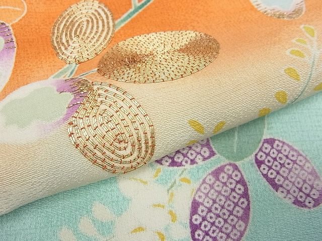 平和屋本店■極上 野口真造 大彦二代目 江戸染繍友禅 訪問着 駒刺繍 冊子に萩 金糸 逸品s8568