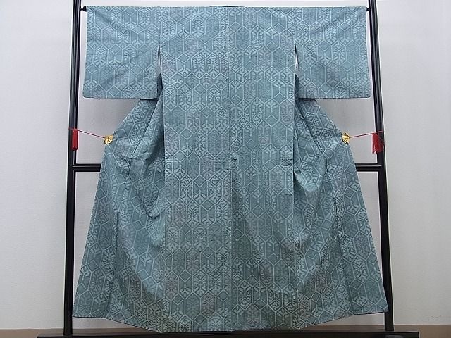 平和屋着物■上質な紬 亀甲吉祥文 逸品 n-sa1219