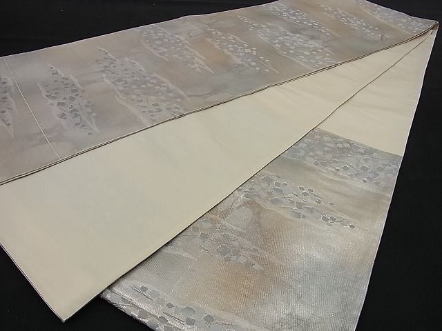 平和屋着物■六通柄京袋帯 吹き寄せ文 銀糸 逸品 n-sa1715