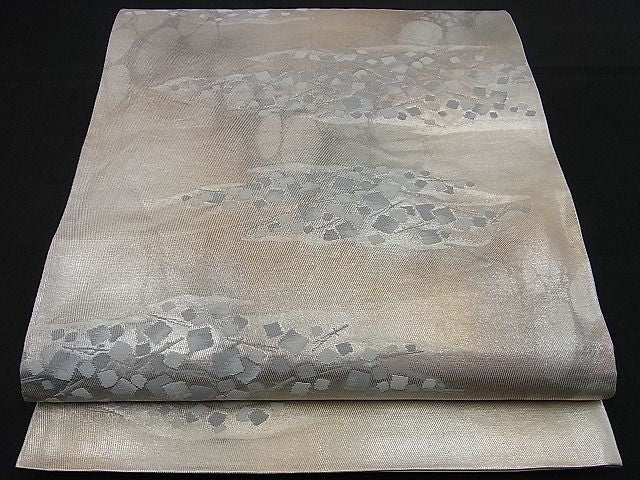 平和屋着物■六通柄京袋帯 吹き寄せ文 銀糸 逸品 n-sa1715