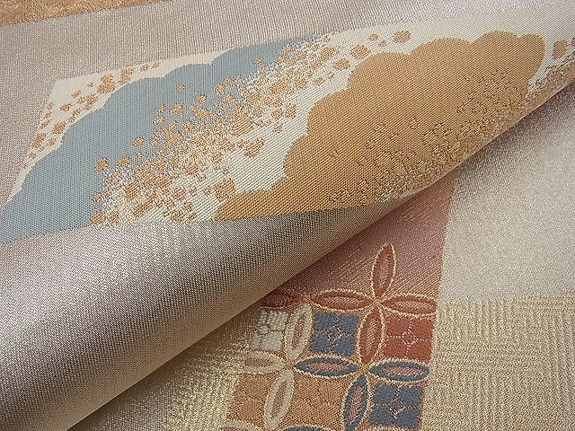 平和屋着物■六通柄袋帯 慶長松皮文 金銀糸 逸品 n-sa1787