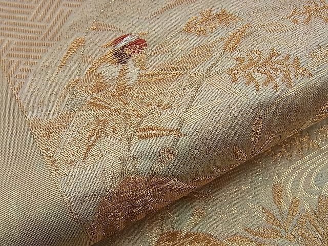 平和屋着物■六通柄袋帯 花鳥間道 金銀糸 逸品 n-sa1796