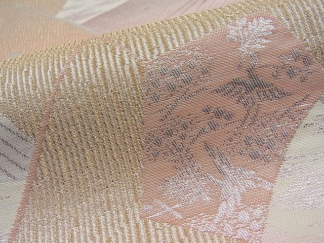 平和屋着物■六通柄袋帯 道長飛鶴文 金糸 逸品 n-sa1841