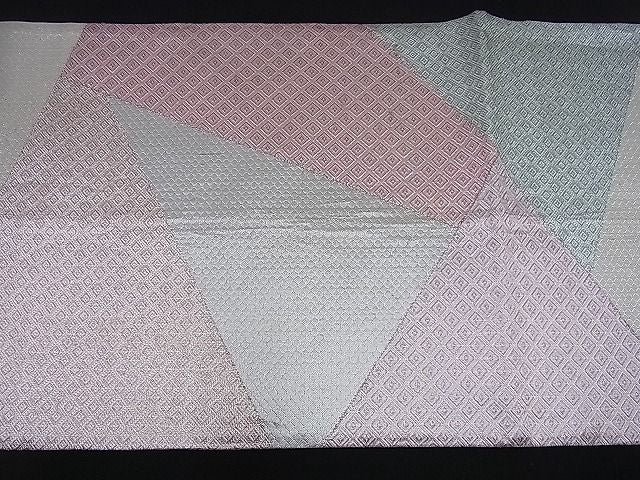 平和屋着物■本佐賀錦 六通柄袋帯 切嵌吉祥文 銀糸 逸品 n-sa2312