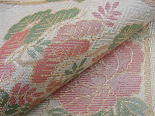 平和屋着物■古典佐賀錦 六通柄袋帯 孔雀菊花文 九百織 金銀糸 逸品 n-sa2340