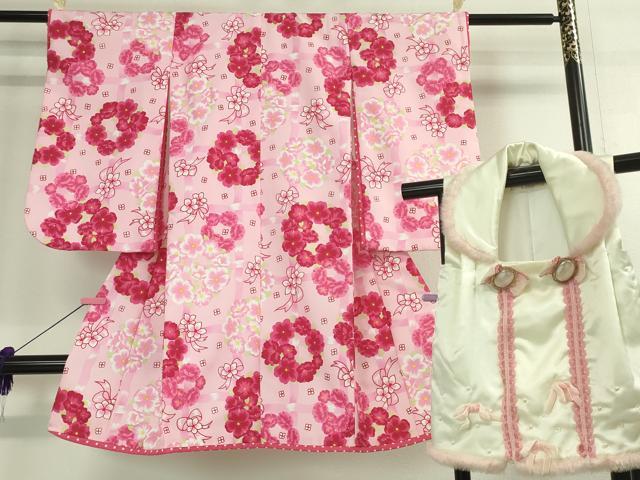 平和屋本店■極上 松田聖子 SEIKO MATSUDA 七五三 女の子 3歳 祝着 三つ身 被布セット 花丸文 逸品 DZAA2505kh5 - 平和屋
