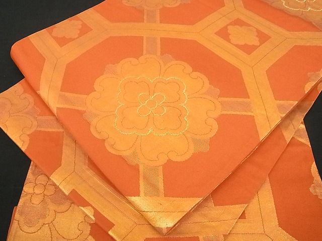 平和屋着物■六通柄袋帯 蜀江花文 金糸 逸品 sf0413