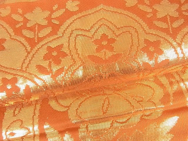 平和屋着物■六通柄 本袋帯 吉祥花唐草文 金糸 逸品 sf0417