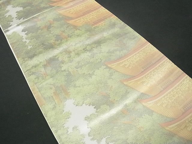 平和屋着物■六通柄袋帯 樹林風景文 金銀糸 逸品 sf0739