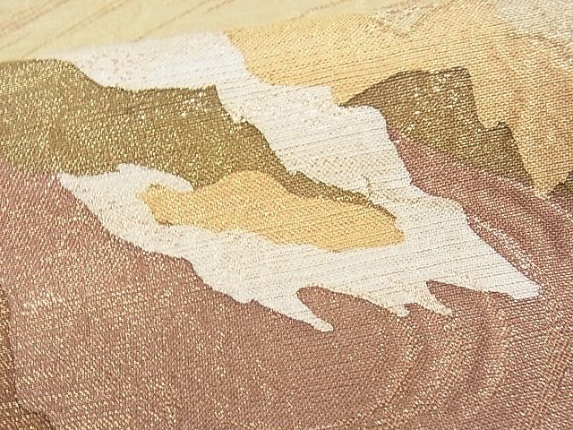 平和屋着物■太鼓柄袋帯 貴絞姿 抽象文 金通し地 逸品 sf0887