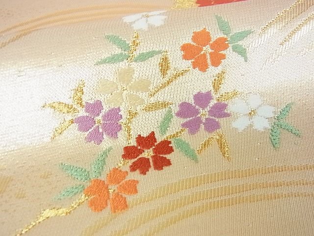 平和屋着物■六通柄袋帯 立波花文 金糸 逸品 sf1056