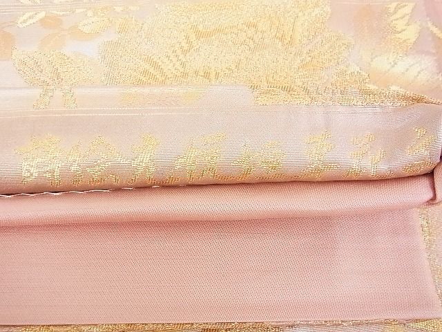 平和屋着物■六通柄袋帯 蒔絵光垣草花文 金糸 逸品 sf1057