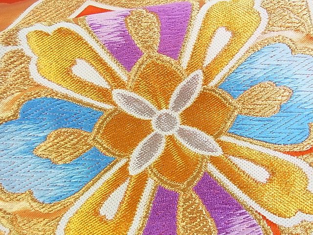 平和屋着物■六通柄袋帯 亀甲花文 金銀糸 逸品 sf1372