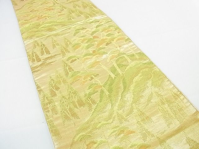 平和屋着物■佐賀錦 六通柄袋帯 樹林風景文 金糸 逸品 sf2311