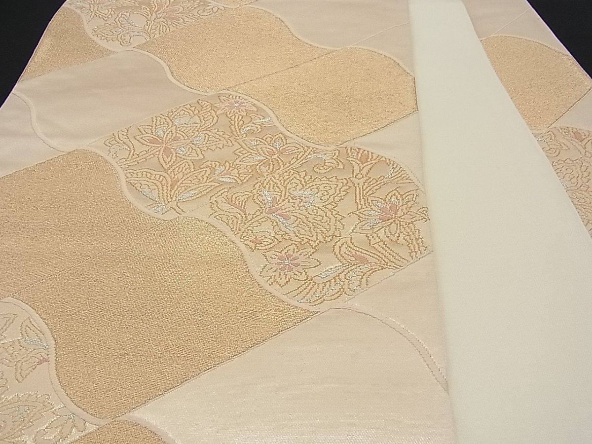 平和屋着物■六通柄袋帯 更紗花瓦文 綾織錦 金銀糸 逸品 n-sx0057