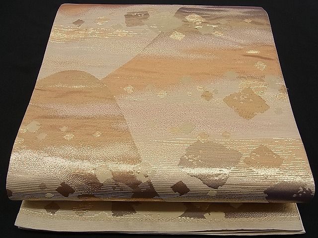 平和屋着物■六通柄袋帯 彩華美匠錦 重ね山箔散らし 金糸 逸品 n-sx0083