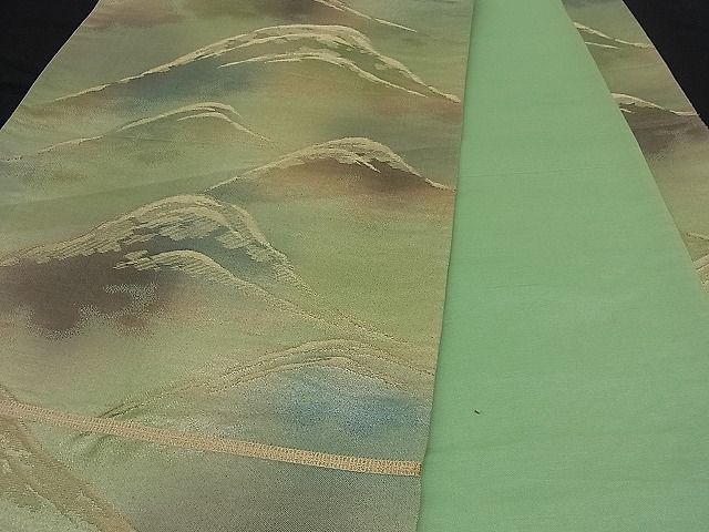 平和屋着物■六通柄袋帯 遠山文 金糸 引箔 逸品 n-sx0231