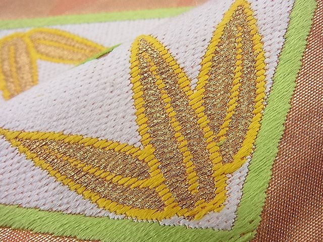 平和屋着物■六通柄袋帯 唐織 花菱文 金糸 逸品 n-sx0774