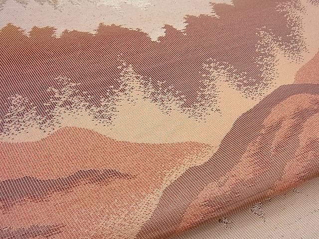 平和屋着物■六通柄袋帯 遠山風景文 金糸 逸品 n-sx0811