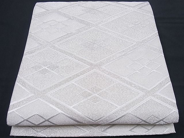 平和屋着物■六通柄袋帯 菱吉祥文 銀糸 逸品 n-sx0829