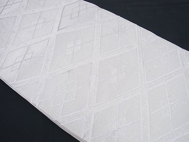 平和屋着物■六通柄袋帯 菱吉祥文 銀糸 逸品 n-sx0829