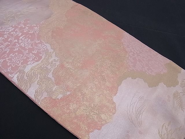 平和屋着物■六通柄袋帯 道長花唐草文 はく錦 金銀糸 逸品 n-sx0848