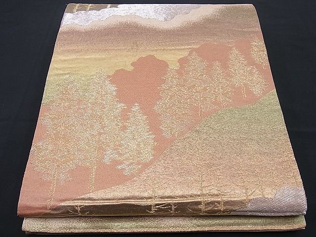 平和屋着物■六通柄袋帯 道長樹林文 金銀糸 逸品 n-sx0882