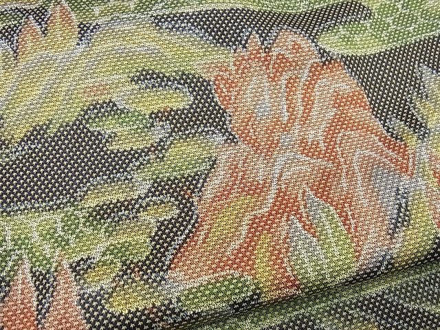 平和屋着物■上質なお召 エ霞遠山文 逸品 n-sx1097