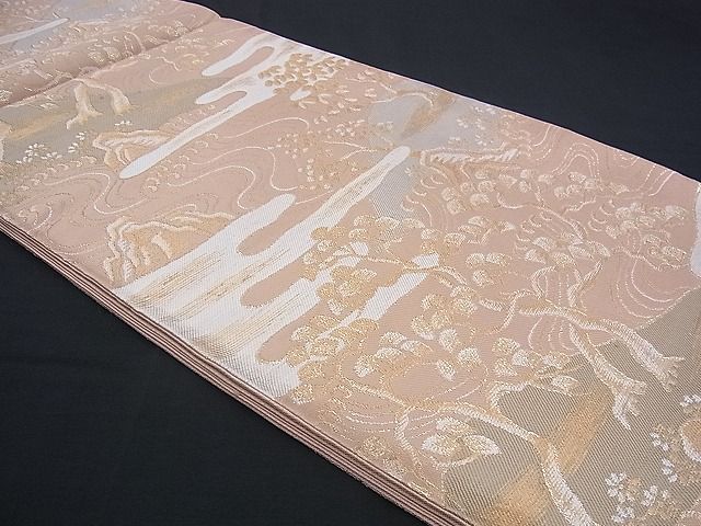 平和屋着物■六通柄袋帯 エ霞浜松文 金糸 n-sx1135