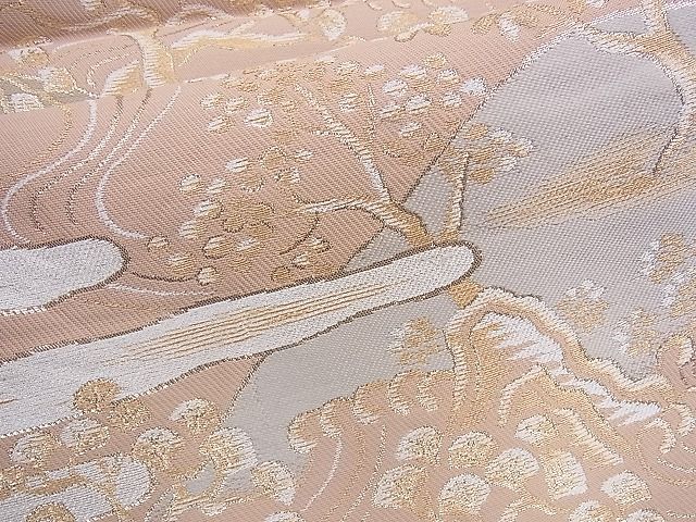 平和屋着物■六通柄袋帯 エ霞浜松文 金糸 n-sx1135
