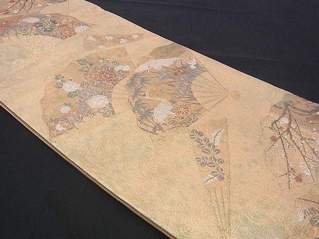 平和屋着物■佐賀錦 六通柄袋帯 琳派名画集 金糸 逸品 n-sx1164