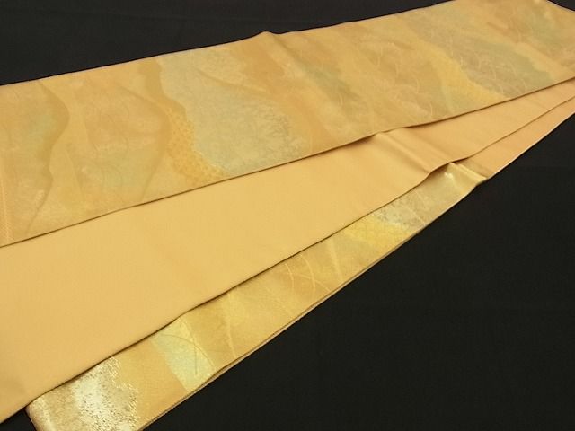 平和屋着物■六通柄袋帯 吉祥霞遠山文 金糸 逸品 n-sx1221