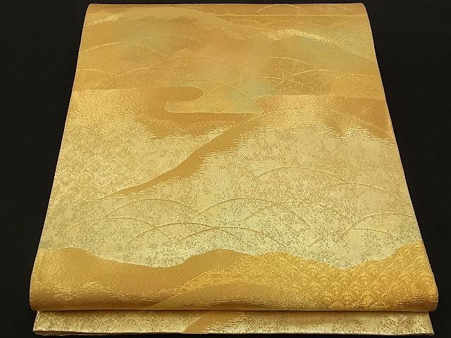 平和屋着物■六通柄袋帯 吉祥霞遠山文 金糸 逸品 n-sx1221