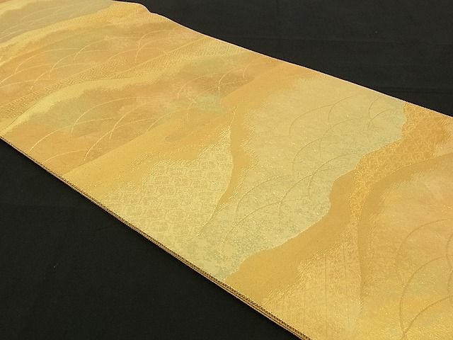 平和屋着物■六通柄袋帯 吉祥霞遠山文 金糸 逸品 n-sx1221